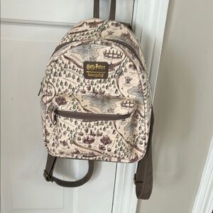 Harry Potter Warner Bros. Cream and Brown Backpack with Elegant Design